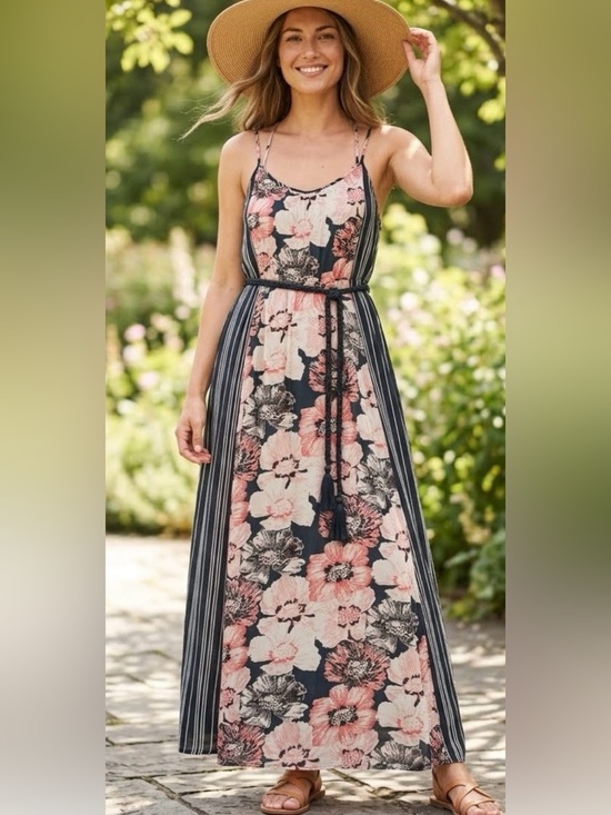 Abercrombie & Fitch Dresses & Skirts - Abercrombie Floral Striped Boho Maxi Dress Small Green